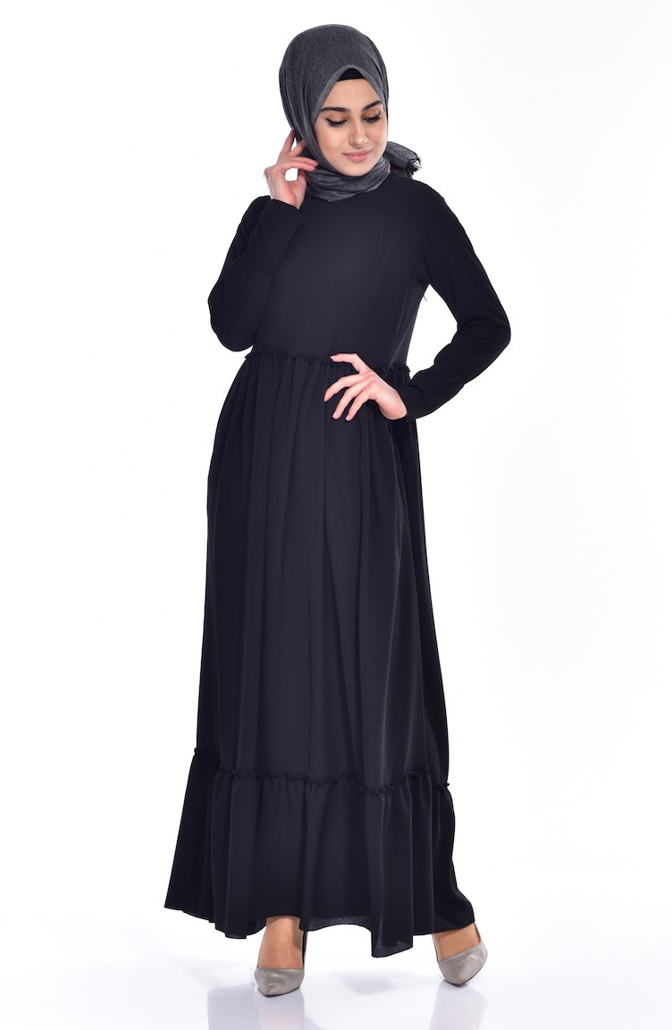 Black Hijab Dress 015801 Sefamerve