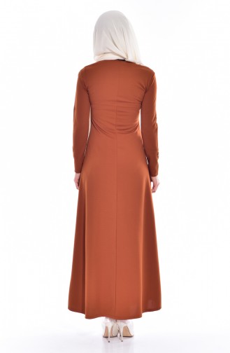 Tan Hijab Dress 7715-05