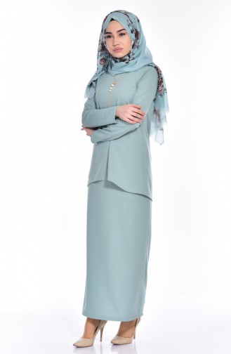 Blouse Skirt Double Suit 5110-13 Light Mint Green 5110-13