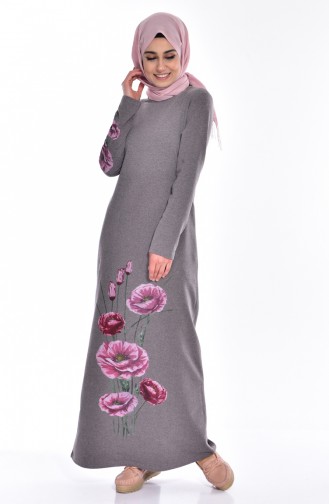 Anthracite Hijab Dress 2919-08