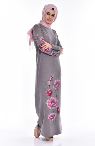 Anthracite Hijab Dress 2919-08