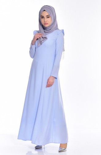 Baby Blue Hijab Dress 8127-02