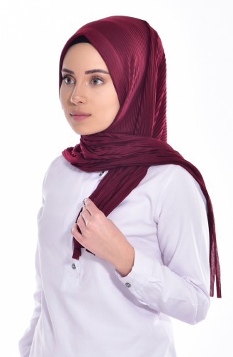 Practical Pleated Cotton Shawl 1011-10   Claret Red 1011-10