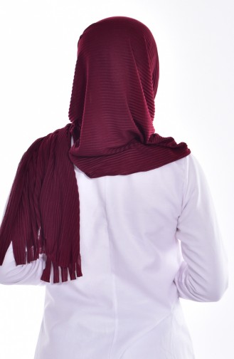 Practical Pleated Cotton Shawl 1011-10   Claret Red 1011-10