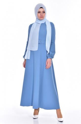 Ice Blue Hijab Dress 8134-05