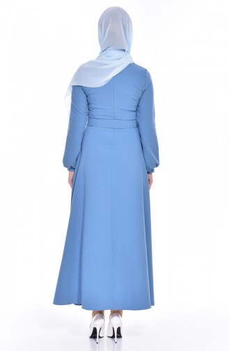 Ice Blue Hijab Dress 8134-05