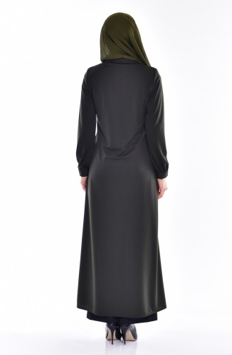 Perlen Abaya mit Stickerei 0153-05 Khaki 0153 -05