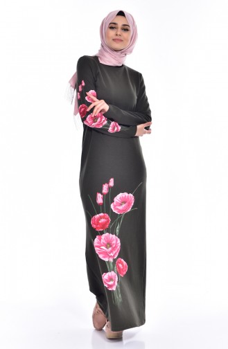 Khaki Hijab Dress 2919-05
