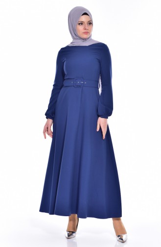 Indigo Hijab Dress 8134-04