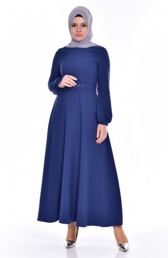 Indigo Hijab Dress 8134-04