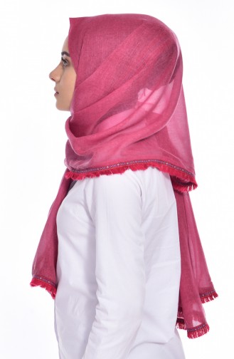 Şeritli Cotton Şal 503198-08 Kırmızı