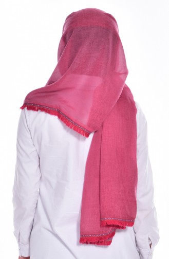 Şeritli Cotton Şal 503198-08 Kırmızı