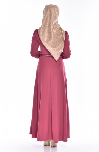 فستان بتصميم سادة وتفاصيل من اللؤلؤ  1170-08