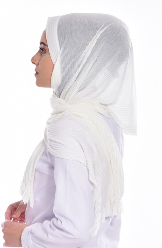 Practical Pleated Cotton Shawl 1011-01 Cream 1011-01