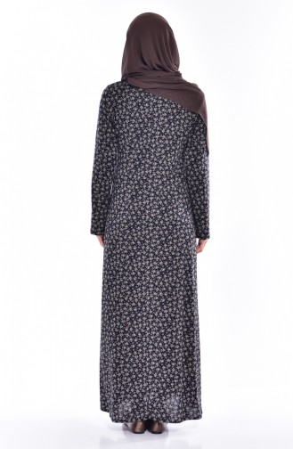 Navy Blue Hijab Dress 0133-02