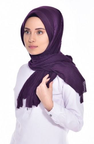 Practical Pleated Cotton Shawl 1011-20 Purple 1011-20