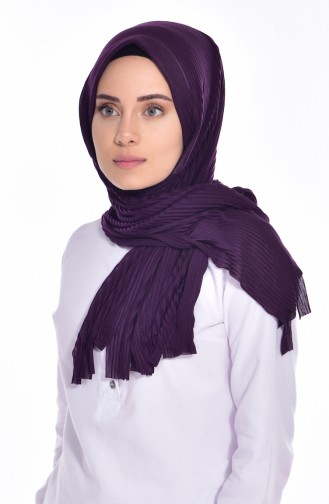 Practical Pleated Cotton Shawl 1011-20 Purple 1011-20