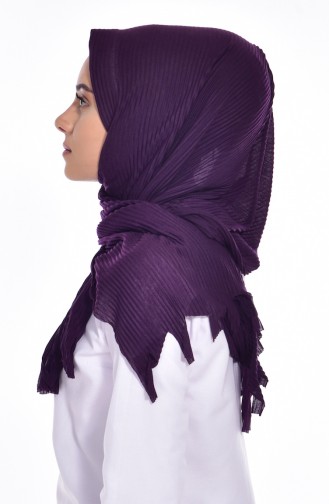 Practical Pleated Cotton Shawl 1011-20 Purple 1011-20