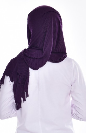 Practical Pleated Cotton Shawl 1011-20 Purple 1011-20