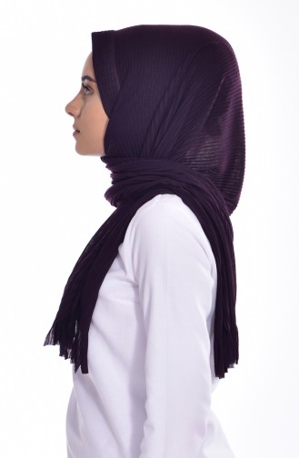 Practical Pleated Cotton Shawl 1011-14 Plum 1011-14