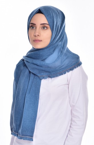 Şeritli Cotton Şal 503198-12 Petrol