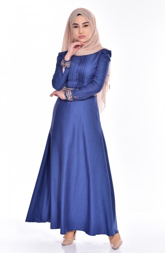 Saxe Hijab Dress 81537-03