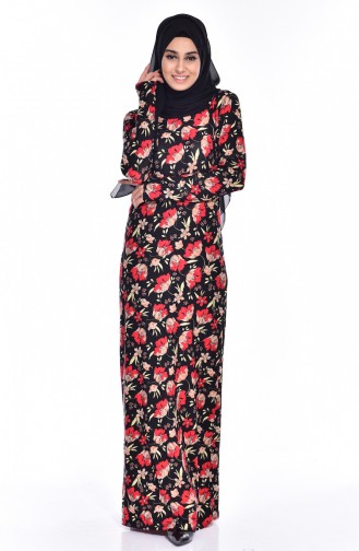 Red Hijab Dress 2933-01