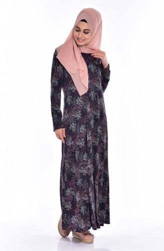 Purple Hijab Dress 0111A-01