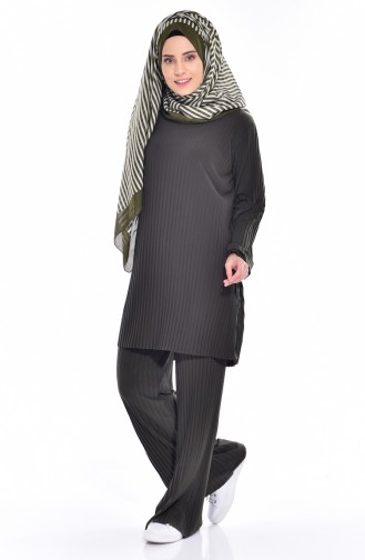 Piliseli Tunik Pantolon İkili Takım 18991-02 Haki