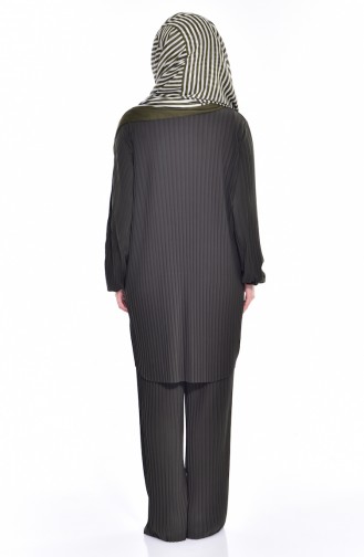 Piliseli Tunik Pantolon İkili Takım 18991-02 Haki