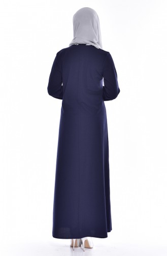 Navy Blue İslamitische Jurk 0150-05