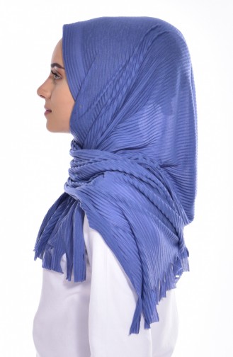Practical Pleated Cotton Shawl 1011-05 Blue 1011-05