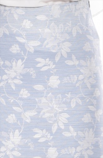Jupe Crayon a Motifs 21247-03 Vert Menthe 21247-03