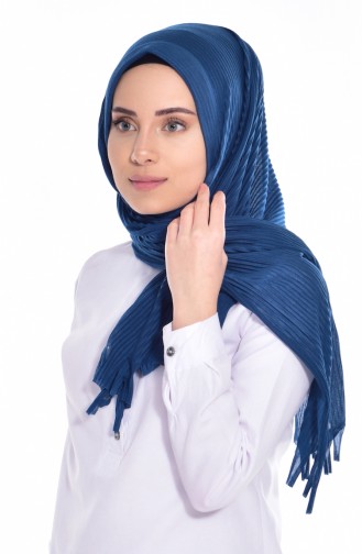 Practical Pleated Cotton Shawl 1011-06 Petrol 1011-06