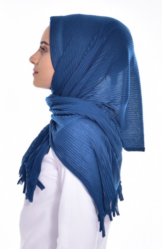 Practical Pleated Cotton Shawl 1011-06 Petrol 1011-06