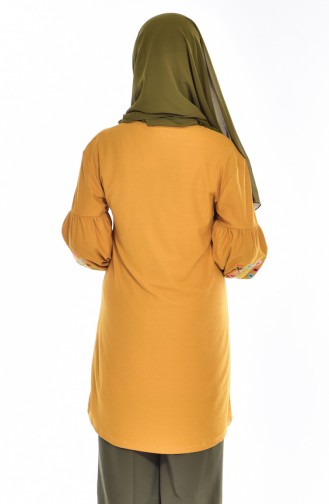 Kolu Nakışlı Tunik 1205-03 Sarı