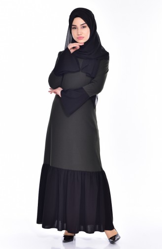 Khaki Hijab Dress 0154-05