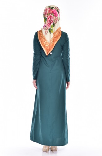 Smaragdgrün Hijab Kleider 2934-06