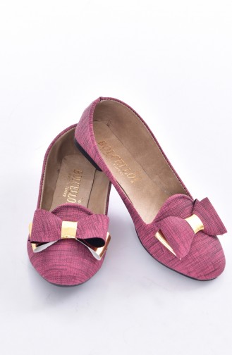 Claret Red Women`s Flats 50192-09