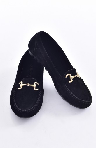 Black Women`s Flats 50194-16