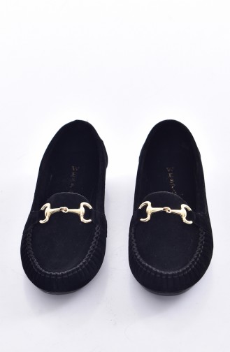 Women´s Flat Shoes 50194-16 Black Suede 50194-16