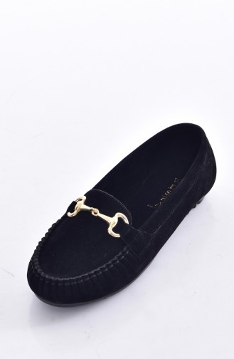 Women´s Flat Shoes 50194-16 Black Suede 50194-16