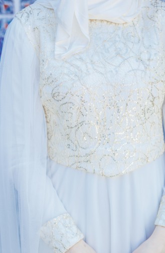 فستان بتصميم قماش رقيق شفاف بتفاصيل من الترتر 3004-01