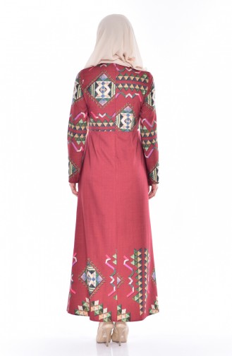 فستان بتصميم مطبع مع سحاب  0103A-04