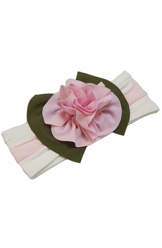 Bandana Accessoire Fleur NB48 Rose-Ecru 48