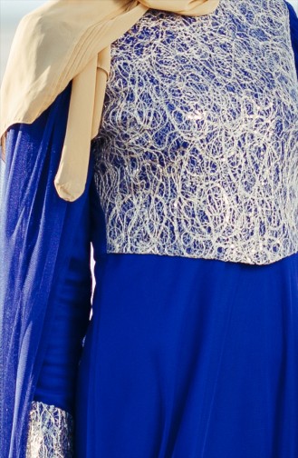 Robe de Soirée Paillette Grande Taille 3004-02 Bleu Roi 3004-02