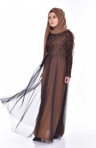 Black Hijab Evening Dress 52665-16