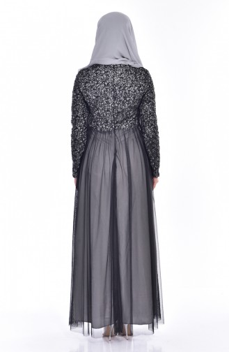 Gray Hijab Evening Dress 52665-15