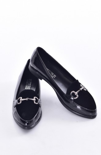 Bayan Tokalı Ayakkabı50210-01 Siyah Rugan