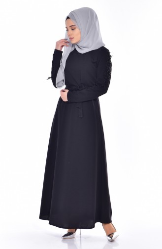 Schwarz Hijab Kleider 1024-02